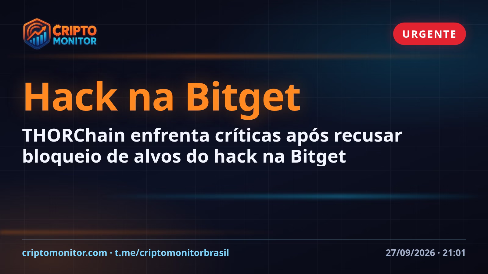 THORChain enfrenta críticas após recusar bloqueio de alvos do hack na Bitget