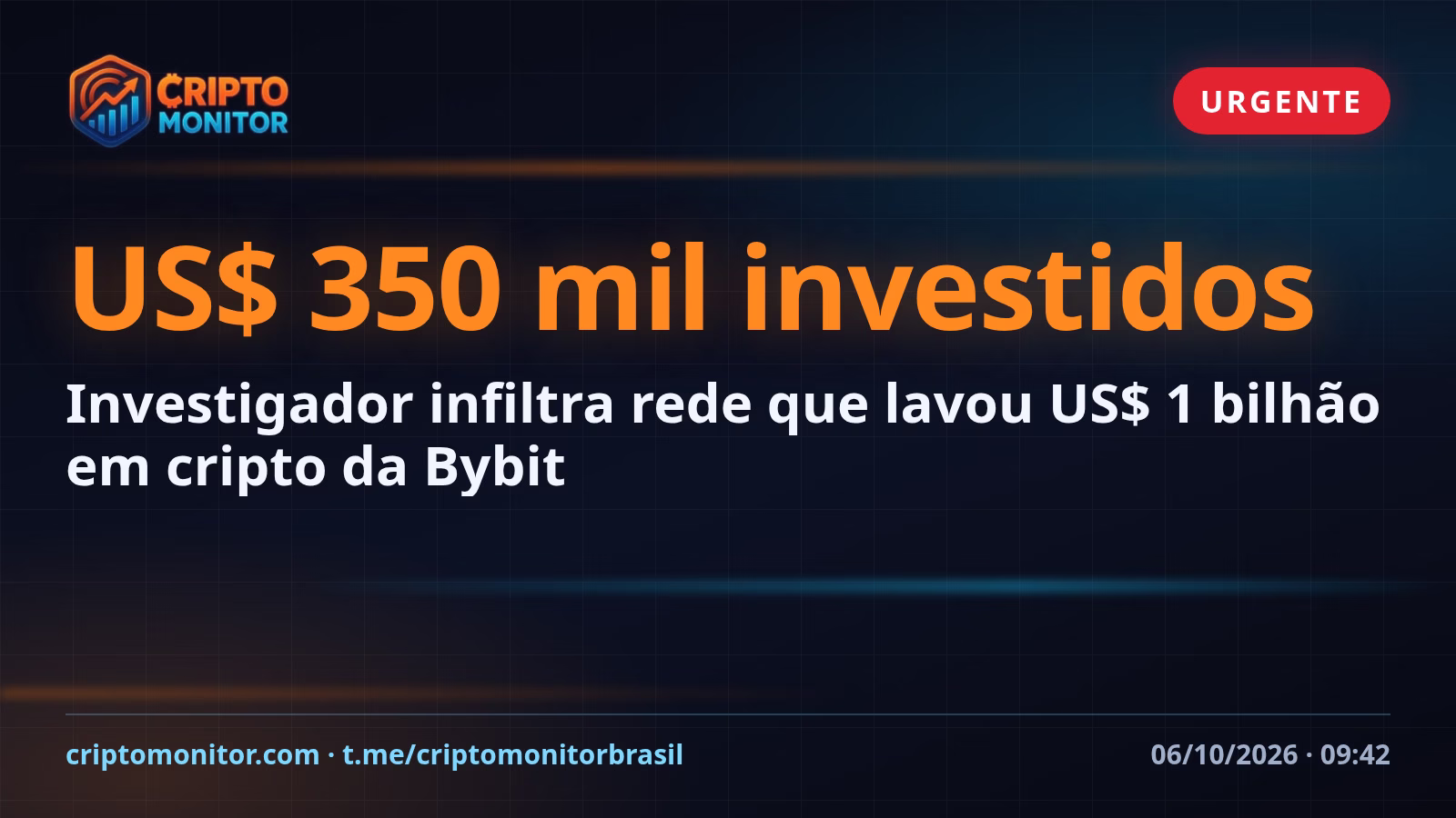 Investigador infiltra rede que lavou US$ 1 bilhão em cripto da Bybit