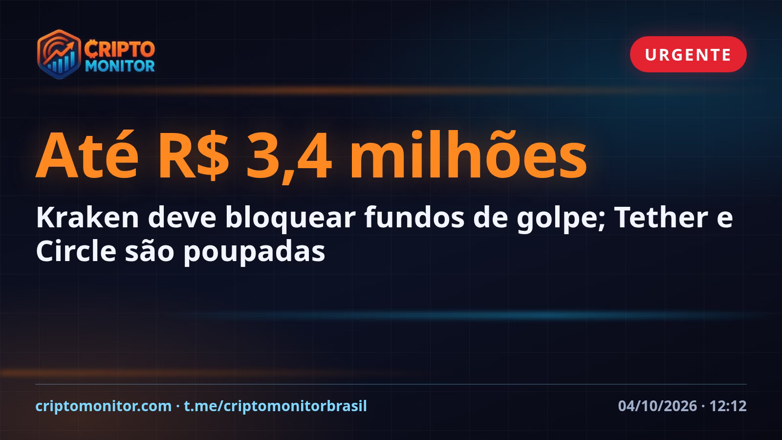 Kraken deve bloquear fundos de golpe; Tether e Circle são poupadas