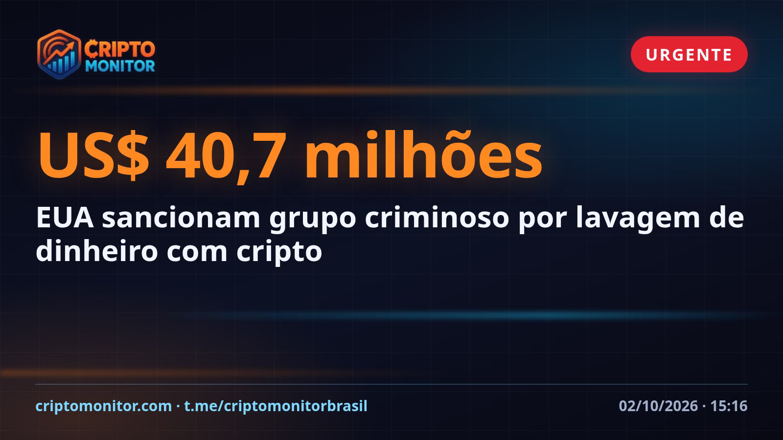 EUA sancionam grupo criminoso por lavagem de dinheiro com cripto